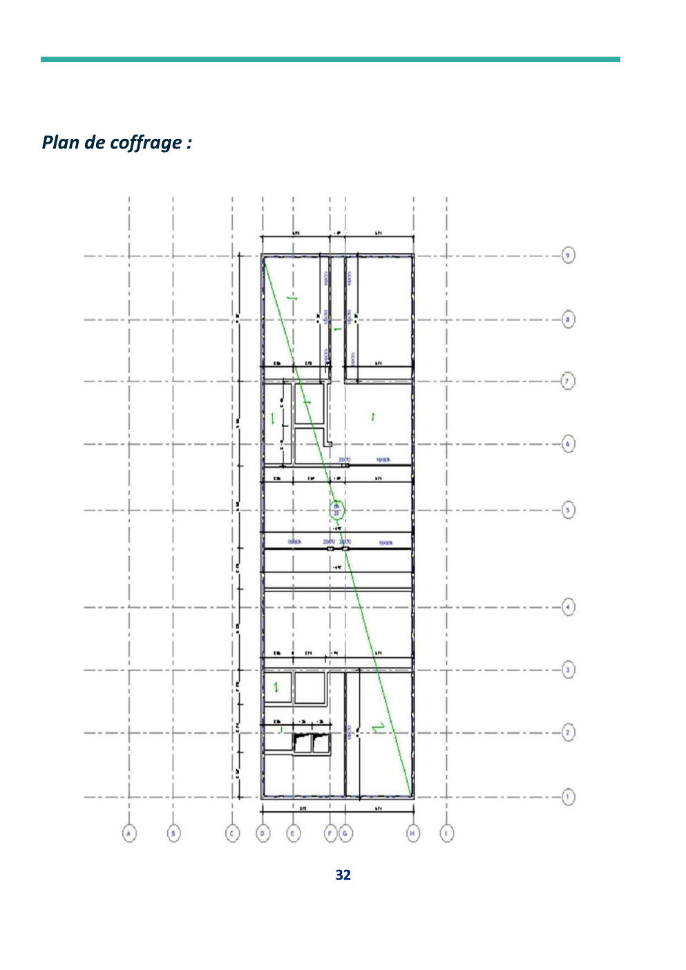 Formwork and structural plan excerpt